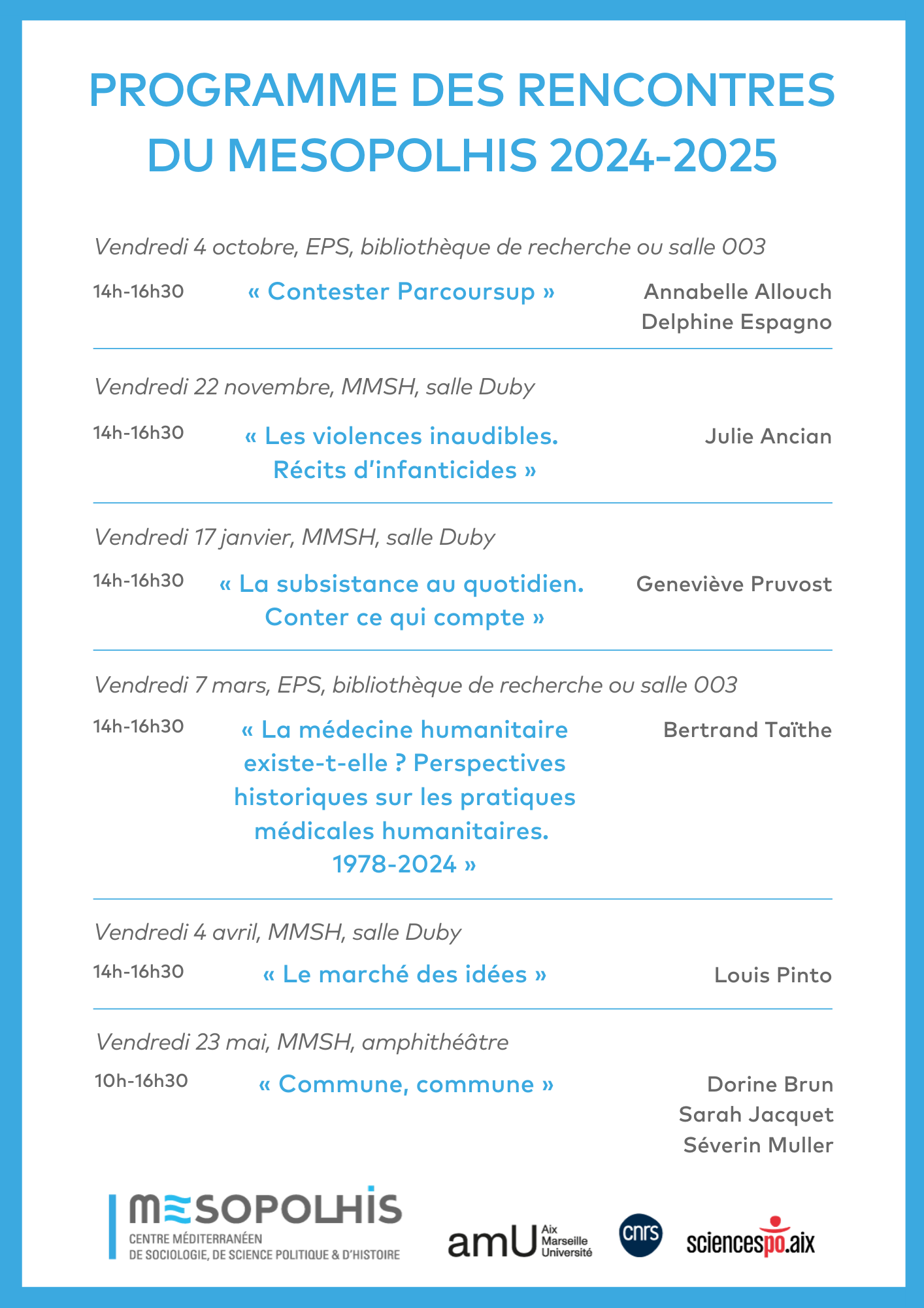 Programme - Les Rencontres du Mesopolhis