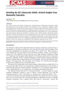 J of Common Market Studies - 2025 - Bailly - Revisiting the EU s Democratic Deficit Archival Insights From Maximalist_Page_01