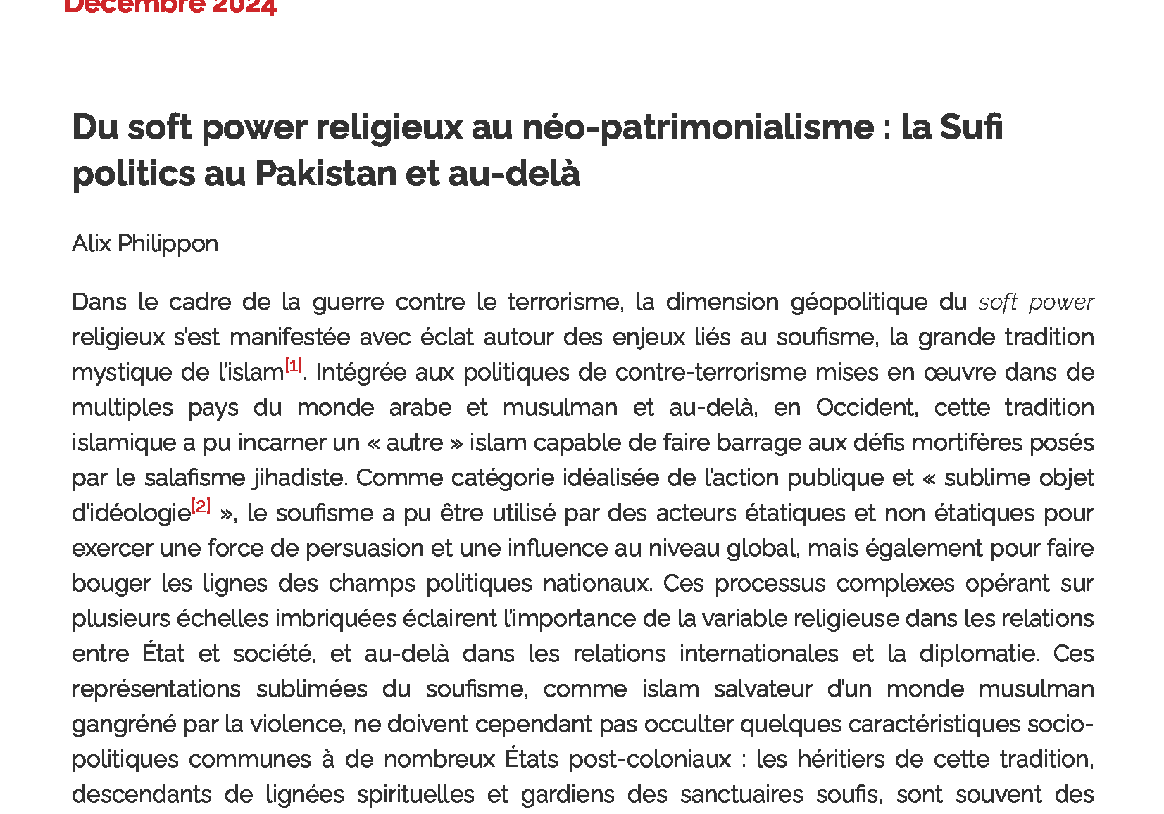 Du soft power religieux au néo-patrimonialisme _ la Sufi politics au Pakistan et au-delà – Observatoire